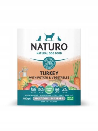NATURO ADULT GRAIN FREE INDYK Z ZIEMNIAKAMI 400g BEZZBOŻOWA KARMA DLA PSA