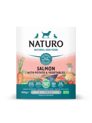 NATURO ADULT GRAIN FREE ŁOSOŚ Z ZIEMNIAKAMI I WARZYWAMI 400g BEZZBOŻOWA