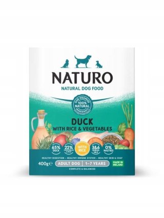 NATURO ADULT KACZKA Z RYŻEM I WARZYWAMI 400g ZDROWA KARMA DLA PSÓW