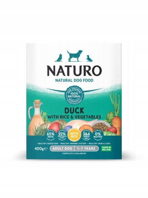 NATURO ADULT KACZKA Z RYŻEM I WARZYWAMI 400g ZDROWA KARMA DLA PSÓW