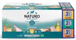 NATURO DLA STARSZYCH PSÓW VARIETY PACK SENIOR 6x400 KURCZAK, KACZKA, INDYK