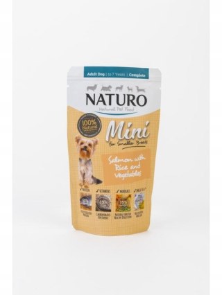 NATURO MINI KARMA DLA PSÓW DOROSŁYCH MAŁYCH RAS ŁOSOŚ RYŻ WARZYWA 150g