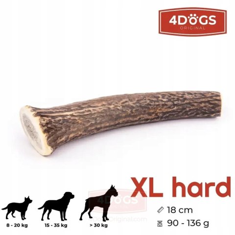 POROŻE JELENIA 4DOGS XL HARD NATURALNY GRYZAK DLA DUŻYCH PSÓW (POW. 30 kg)